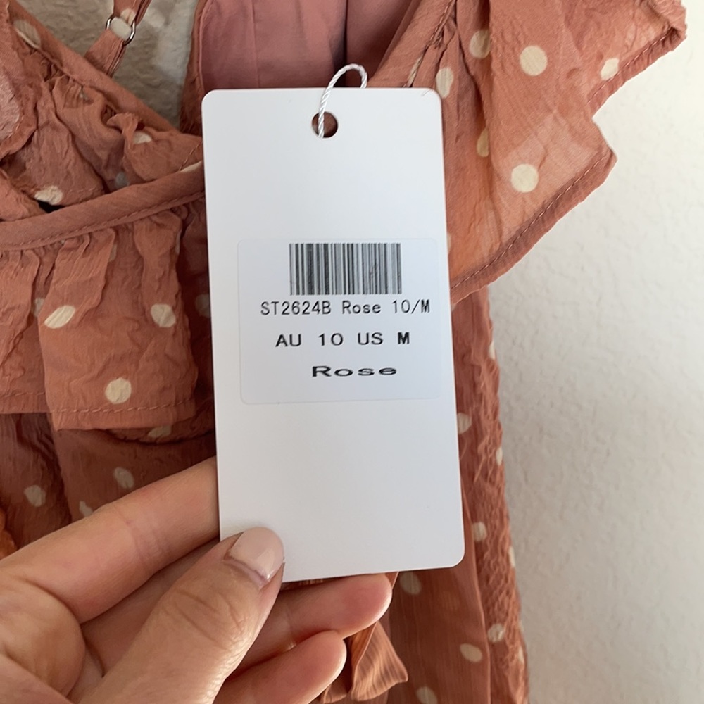 SOLD Saints & Secrets Polka Dot Rose Dress - Picture 2 of 4